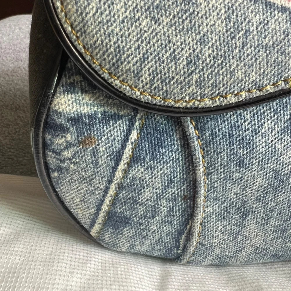 Vintage Christian Dior Denim Saddle Bag - Picture 4 of 15